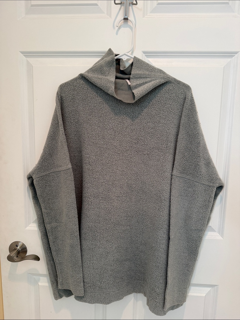 Free People Women’s Cozy Mock Neck Sweatshirt- Green/Gray